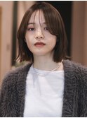 イメチェン 外ハネボブ 美髪 ワイドバング ミディアム 前髪