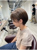 大人ショートボブ丸みショートカットマッシュショート前髪あり