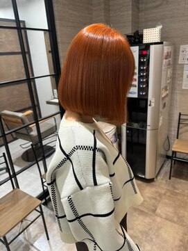 ナンバー ジルバ 立川(N° jillva) 髪質改善/韓国風/ハイトーンカラー/オレンジ/タッセルボブ/立川