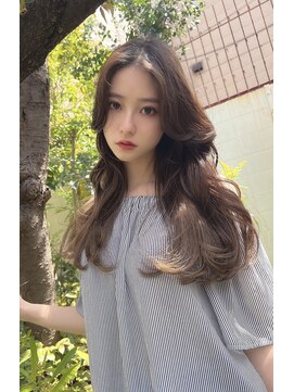 アンジェリカラボ 梅田店(ANGELICA LABO) 韓国風くびれレイヤーカット×グレージュ×透明感ブラウン川又