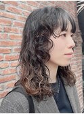 ミディアムパーマくせ毛風パーマボブパーママッシュボブパーマ