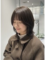 ガリカ 大名(Gallica) シースルーバング&顔周りレイヤー/外ハネボブにオリーブカラー