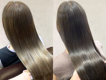 マビッシュヘアー(mabiche hair)の写真/真っすぐ過ぎない、なめらかな肌触りと綺麗な艶にこだわった新・縮毛矯正♪滑らかな手触りとツヤ感に感動☆