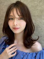 ロンド リリー 銀座(Lond Lily) グレージュブラウン/ミディアムレイヤー/韓国巻き/顔周りカット