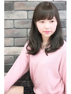 エピス 麻生1号店(epice) 【黒髪】プラチナグレージュ×フリンジバング