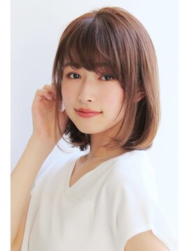 エインアンリー 表参道(AIN.ANLY.) 顔周り小顔カットボブルフ☆ハイライトカラーピンクベージュ