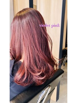 アン たまプラーザ(un) 重ためのミディアム＋バイオレットピンク【髪質改善オージュア】