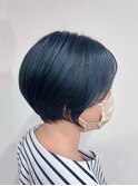 【BelleCoupes】平田澄香 ネイビーブルー ショートボブ 赤み消し