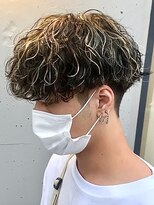 波巻きスパイラルパーマツイストスパイラルツーブロック