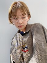 フィルムス 横浜(FILMS) ブリーチハイトーンホワイトグレージュダブルカラーボブ/横浜