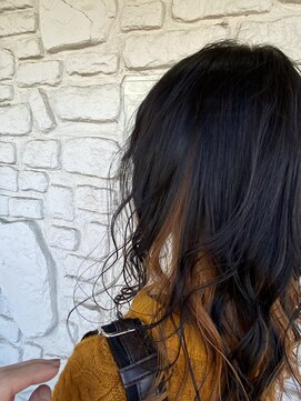 イロヘア アンジョウ(ilo.hair anjo) インナー×ダークブラウン×オレンジ★