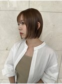 ショート×ハイライト白髪ぼかし×チョコレート[心斎橋]