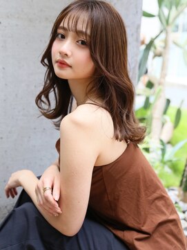 ロエナ(ROENA) 20代30代40代50代薄めバングデジタルパーマグレージュカラー