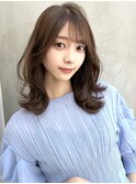 くびミディ美髪ケアカラーエアリーロングピンクブラウン