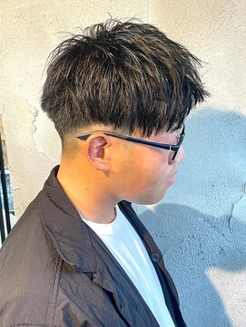 ニアウ 高崎店(Niau) メンズショートツイストスパイラルパーマ群馬高崎眉毛