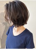切りっぱなしミニボブとナチュラルブラウン【藺草】