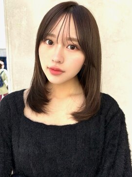 ミラリー トウキョウ(Mirareee Tokyo) 20代30代40代◎前髪パーマグレーベージュレイヤーロング黒髪