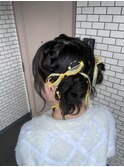 くらげヘア 編み込みカチューシャ ライブヘア 推し活ヘア