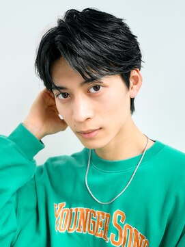 ロンドアンメゾン 原宿(Lond un Maison.) men's/メンズ/刈り上げセンターパート/ブルーブラック/原宿