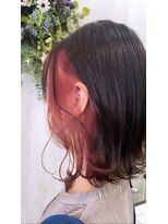 アプシー 三木店(Apsee)&nbsp;切りっぱなし×イヤリングカラー赤ピンク