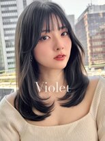 バイオレットジェム(Violet`jem) ミディアムレイヤーカットグレージュ顔まわりカット