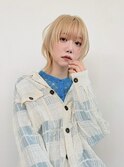 レイヤーカットダブルカラーケアブリーチミルクティーベージュ