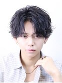 シャドウパーマ　フェザーパーマ　センターパート