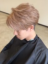 c i a t e メンズカット/メンズパーマ 山口【シェイト】【9/1 NEW OPEN(予定)】 ナチュラルセンターパート×ミルクティーベージュ