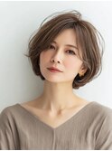 大人ショートレイヤー白髪ぼかし脱白髪染め40代50代60代原宿