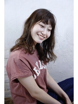 ヌーム 塚本店(NOOM) ラフウエーブ 前髪 セミロング カジュアルパーマ