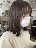 7トーンマットアッシュのフェイスレイヤー鎖骨ミディ　bymisaki