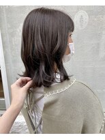 アール 北千住店(ar) 小顔ミディアム透明感グレージュカラー