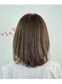ミディアム：のばしかけ:アッシュ：ベージュ