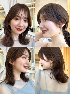 アフロートリノ(AFLOAT Leino) 小顔ヘルシーレイヤースタイル透明感カラー【修】20代30代40代