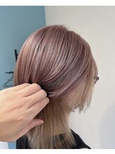 【とことん楽しむインナーカラー】ピンクグレー×ミルクティー。同時に2色楽しみたい方に、おすすめです♪