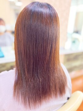 アークスヘアー 20代30代40代ピンクブラウン髪質改善カラー艶感ストレート