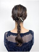 バレッタであ洒落に☆編み下ろしスタイル
