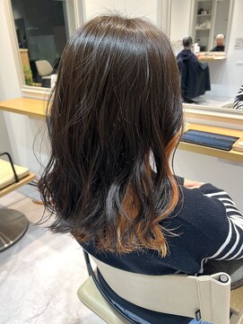 トリート 津田沼店(TREAT) インナーカラー×オレンジベージュ/オレンジブラウン