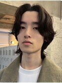 天神大名ニュアンスパーマセンターパートシャドウパーマ刈り上げ