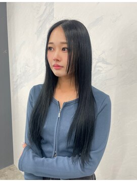 ボアップ 難波店(boappu) #プルエクステ#エクステ#ブルーブラック#ロングヘア