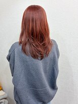 ムクヘアー(muk hair)&nbsp;【高発色】アプリコットオレンジ × 軽やかレイヤーミディ