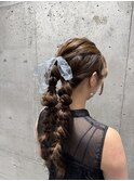 編みおろしヘアアレンジ