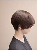 ショートボブ×ラベンダーグレージュ