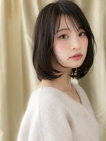 カバーヘアアンドスパ ブリス 浦和(COVER HAIR&SPA bliss) シースルーバングハッシュカット黒髪前下がりボブ30代40代W浦和