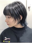 ▼ ウルフヘア/ブルーブラック/暗髪カラー/顔周りレイヤー ▲