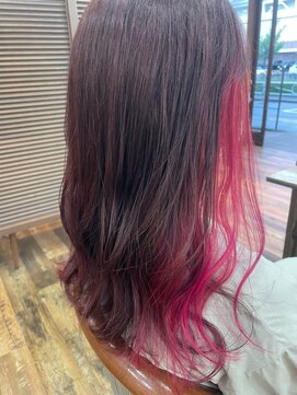 ダブル(W) インナーカラー☆バイオレットピンク