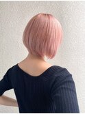 フラミンゴカラー/ペールカラー/丸みボブ/ミニボブ