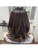 外国人風カラー 外ハネスタイル 20代30代40代 ハイライト
