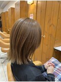 【不動前美容室】明るめベージュ・伸ばしかけボブ