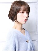 大人可愛い小顔美髪ツヤ髪モテ髪外ハネボブ小顔カットミニボブA4